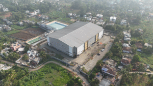 A drone shot of Omkaranathan Indoor Stadium Kalppetta